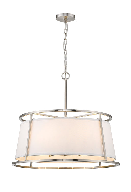 Lenyx 6-Light Dimmable Pendant Chandelier in Brushed Nickel