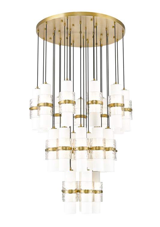 Cayden 27-Light Cylindrical Chandelier with Modern Gold Finish