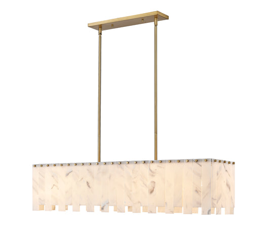 Viviana 7-Light Rectangular Chandelier in Rubbed Brass