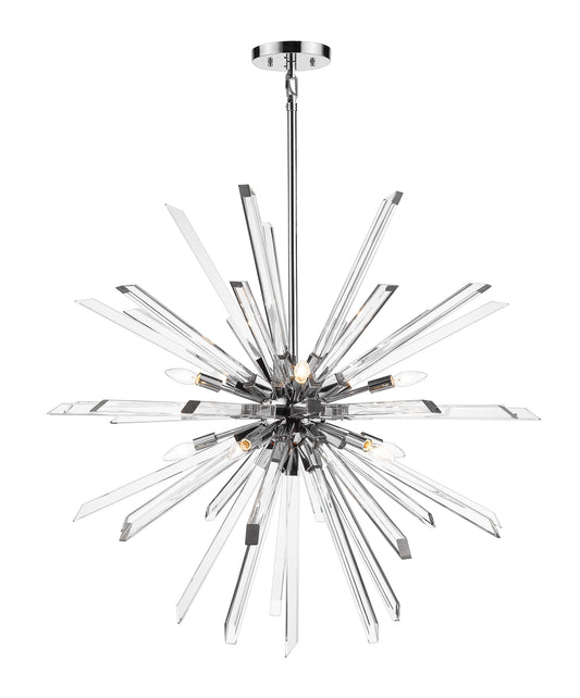 Burst 10- Light Dimmable Crystal Chandelier in Chrome