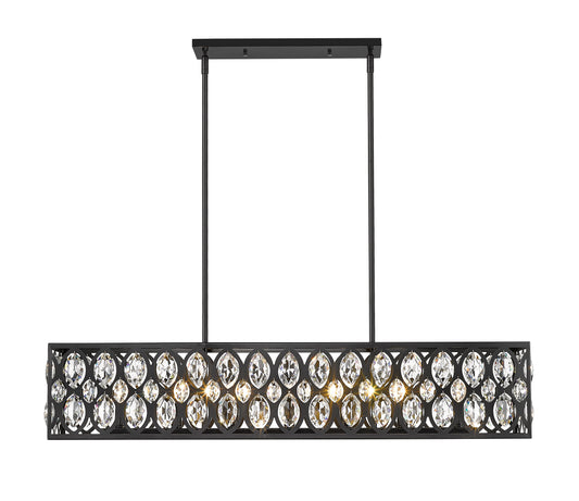 Dealey 7-Light Crystal Chandelier in Matte Black