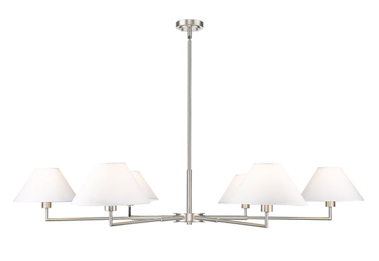 Leila 6-Light Wide Shades Chandelier in Brushed Nickel