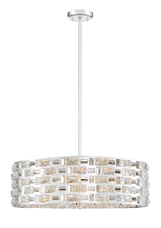 Aludra 7-Light Round Crystal Chandelier in Chrome